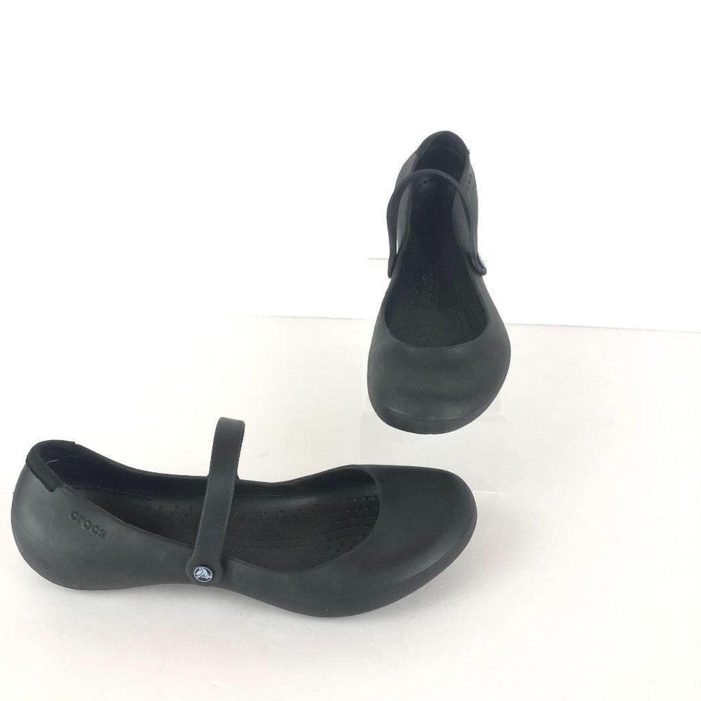 Crocs Black Alice Work Mary Jane Flats Sz 12